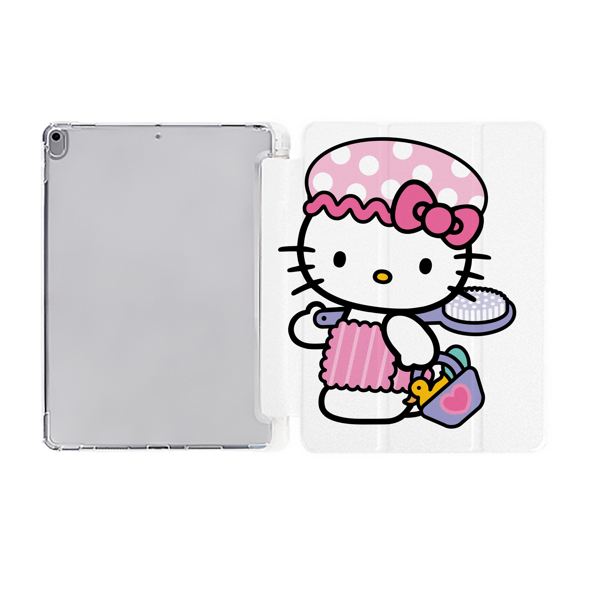 （画像用） Hello Kitty ハローキティ IPad ケース ペン収納付き 三つ折りスタンド PUレザー×シリコン 対応機種9.5/10.5/10.9インチ